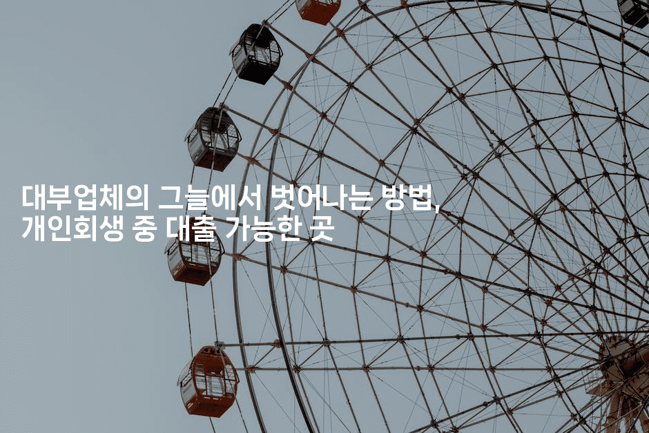 대부업체의 그늘에서 벗어나는 방법, 개인회생 중 대출 가능한 곳-인도네시아나