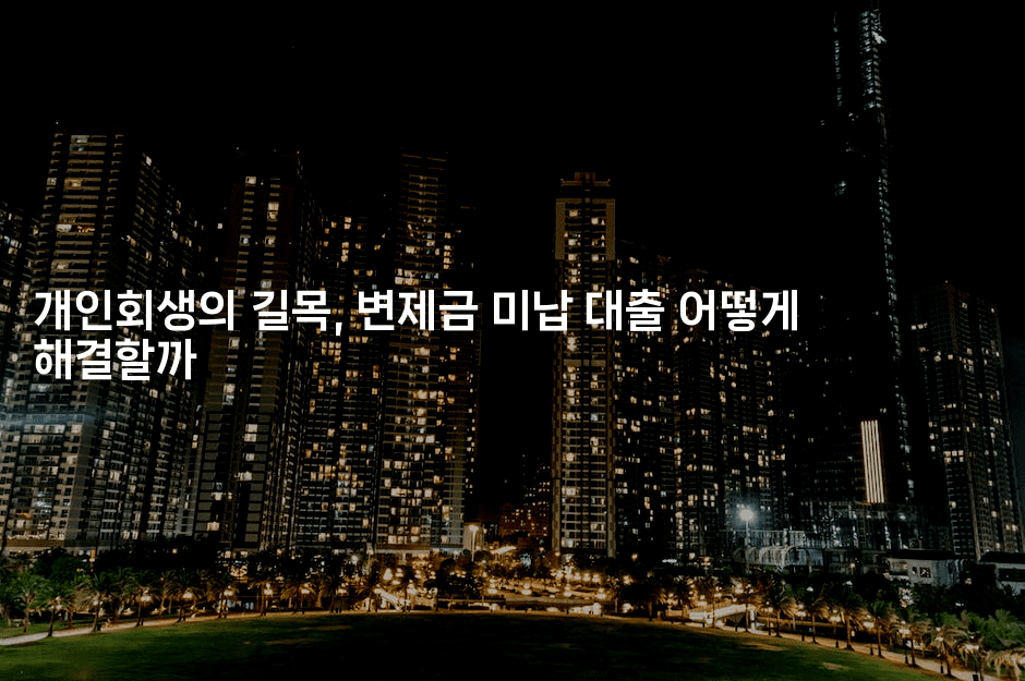 개인회생의 길목, 변제금 미납 대출 어떻게 해결할까